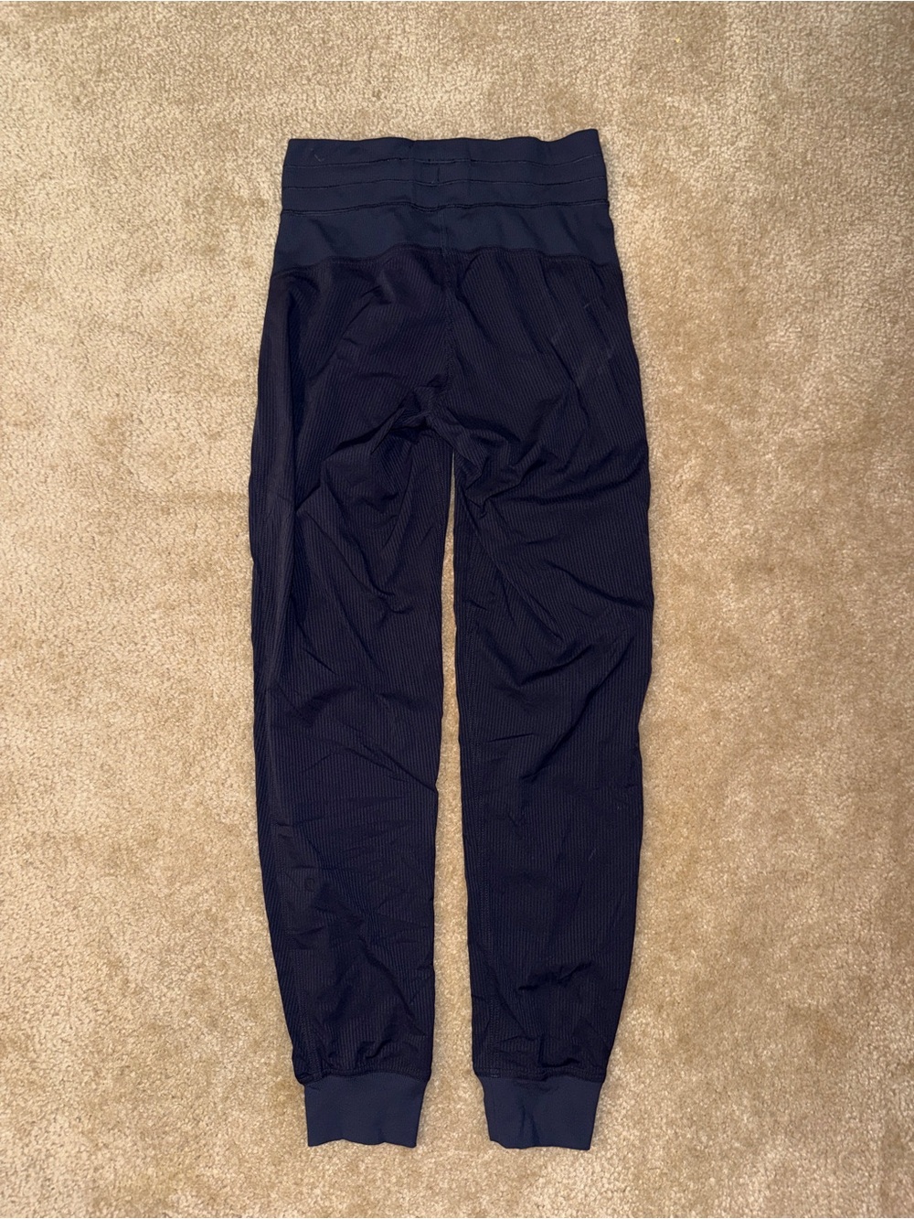 lululemon athletica Black Ribbed High-Waist Joggers with Elastic Cuffs